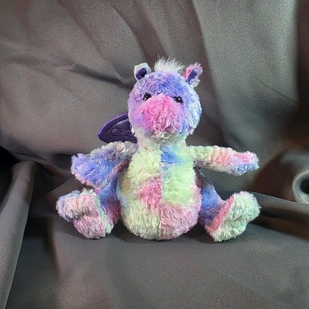 GUND Cornelius Pastel Rainbow Dragon Plush #6008 Purple Wings